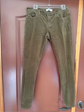 CAbi Corduroy Slim Fit Women’s Pants - Olive Green size 10